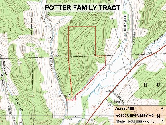Map or photo for Cattaraugus County, New York hunting lease property.