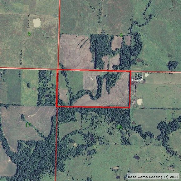 Map or photo for Coffey County, Kansas hunting lease property.