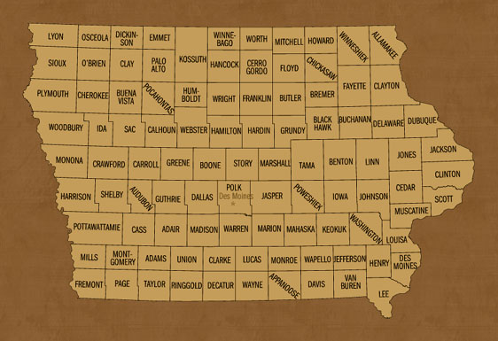 map of iowa and surrounding states. Iowa Hunting Lease Map