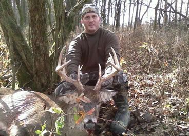 Robert R. Rogers and the buck he got during the Ohio 2008 archery season on leased hunting property.